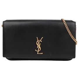 Saint Laurent Porte-téléphone Monogram Crossbody Noir