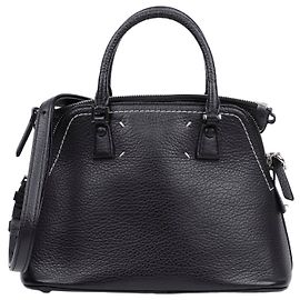 Maison Martin Margiela Classic Mini Leder-Schultertasche Schwarz Schwarz