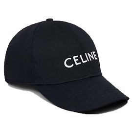 Céline Bestickte Logo-Cap Schwarz Schwarz