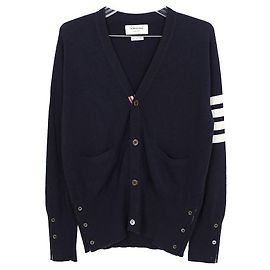 Thom Browne Diagonal Stripe Cardigan Blue