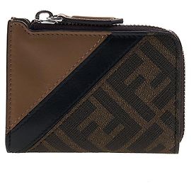 Fendi FF Monogramm Kartenetui für Herren Schwarz