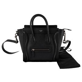 Céline Nano Schultertasche Schwarz Schwarz