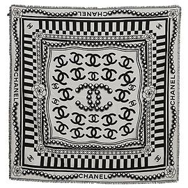 Chanel Sciarpa con logo CC Nero