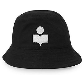 Isabel Marant Hailey Logo Embroidered Bucket Hat Black