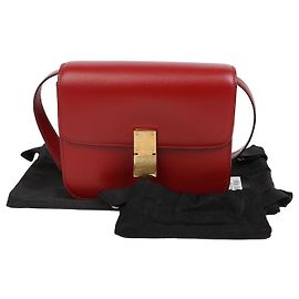 Céline Mini bolsa tiracolo em couro de vitelo Classic Box Vermelho Vermelho