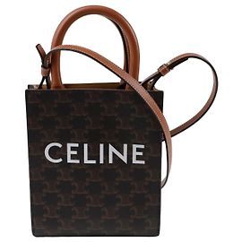Céline Mini Cabas Vertical Sac à Épaules Marron