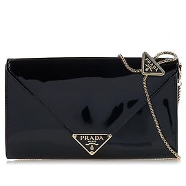 Prada Patent Mini Clutch Bag Black