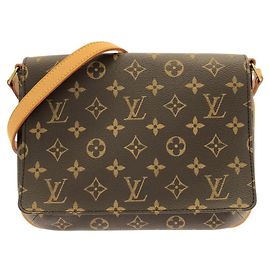 Bolso de hombro Louis Vuitton Monogram Musette Tango Castaño Monograma