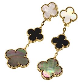 Orecchini Magic Alhambra 3-Motif in madreperla e onice di Van Cleef & Arpels Altro