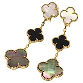 Van Cleef & Arpels Magic Alhambra 3-Motif Shell Onyx Earrings Other