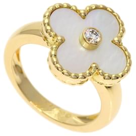 Anel Vintage Alhambra Diamond Shell da Van Cleef & Arpels Dourado