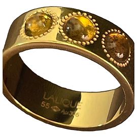 Anello Lalique in oro giallo e ambra D'oro