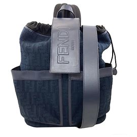 Fendi Strike Backpack in Canvas Black Navy blue