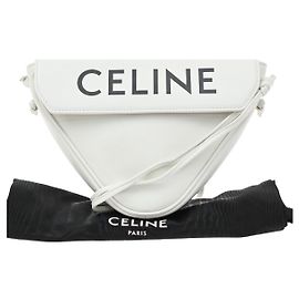 Céline Celine Triangle Leather Small Blanco