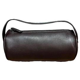 The Row 90s Cylindrical Leather Handbag - Dark Brown Dark brown