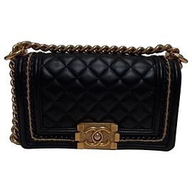 Borsa Chanel Boy Mini in Agnello Nero Nero