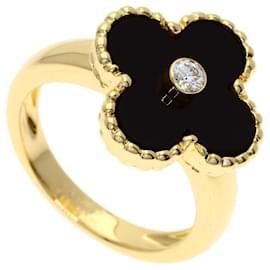 Van Cleef & Arpels Vintage Alhambra Diamond Onyx Band Ring Other
