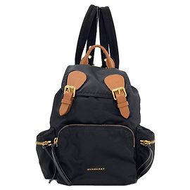 Burberry Logo Nylon Backpack Brown Black