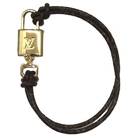 Pulseira charm Lockit Louis Vuitton Marrom Dourado