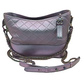 Bolsa Chanel Gabrielle Hobo com alça de corrente Prata Metálico