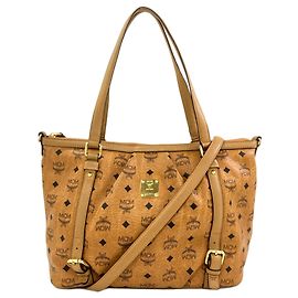 Sac cabas MCM Logo en cuir marron Marron
