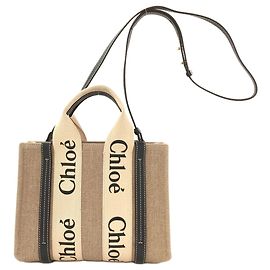 Bolsa 2-Way Chloé Woody Small Marrom Preto