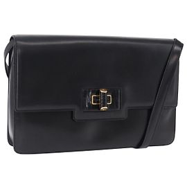 Borsa a Spalla GUCCI in Pelle Nera e Oro Auth BA14311 Nero D'oro