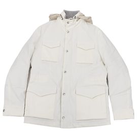 Autre Marque Eleventy White Quilted Down Jacket, Size 48 White