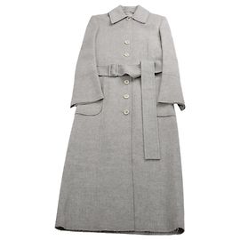 Helmut Lang Double-Face Wool Coat in Grey, Size XS Grey