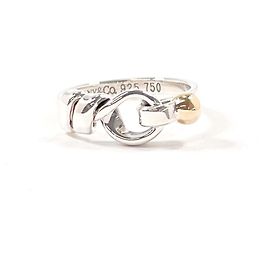 Tiffany & Co. Hook & Eye Band Ring Silvery Golden