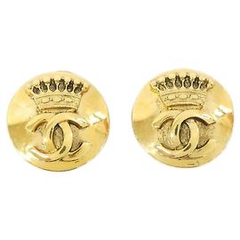 Boucles d'oreilles à clip dorées Chanel Doré