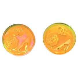 Chanel Orange Clip-Ohrringe Orange