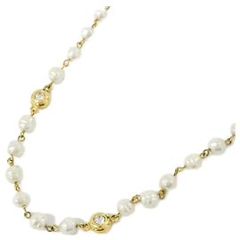 Collana di perle artificiali oro e bianco Chanel Bianco D'oro