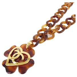Colar Chanel marrom Marrom