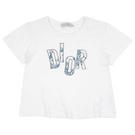 Dior by Galliano 2000s Logo Print Baby T-Shirt Weiß