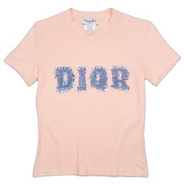 Camiseta con estampado de denim 'Dior' Dior by Galliano SS03 Rosa