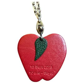 Red Hermès Apple-Shaped Keyring Other