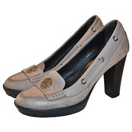 Tod's Grey Suede Platform Pumps Grey