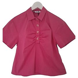 Camicia Zapa rosa con volant maniche corte Rosa