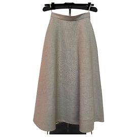 Valentino Saia Maxi de Linho Bege Bege