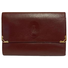 Cartier burgundy leather wallet Dark red