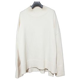 Autre Marque Pull en maille à col montant Soffitto Blanc