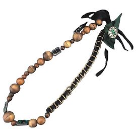 Collar de cuentas de madera Marni Castaño