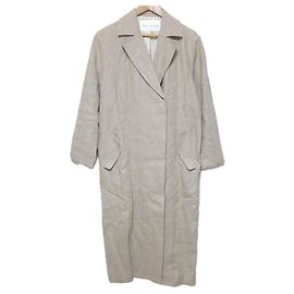 Autre Marque Mature Framework Linen Coat Beige