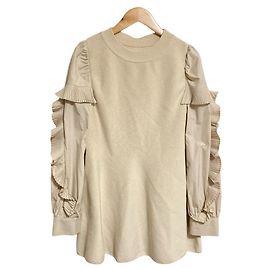 Autre Marque Strickpullover mit Plissee-Details CELFORD Beige Roh