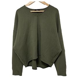 Theory DOUBLE KNIT LT N Knit Long Sleeve Top Green
