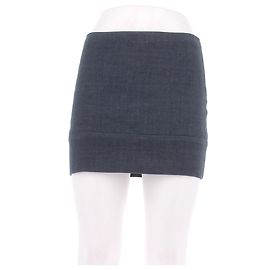 Prada Minifalda de lana estilo denim Gris