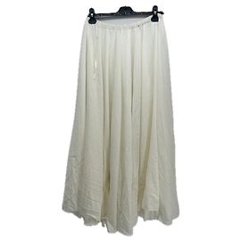 Autre Marque Falda larga blanca de viscosa CLOUDY Blanco
