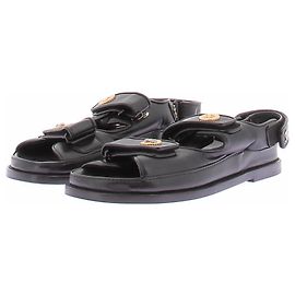 Chanel Sandali Dad in pelle nera Nero