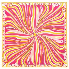 Emilio Pucci Grande sciarpa stampata rosa e gialla Rosa
